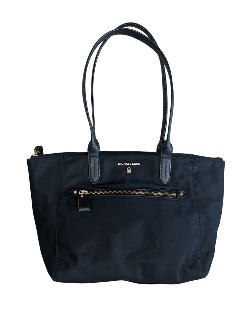 Michael Kors Black Nylon Kelsey Tote Bag with Zip Pocket